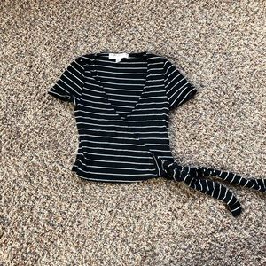 Urban Outfitters Stripped Wrap Tee